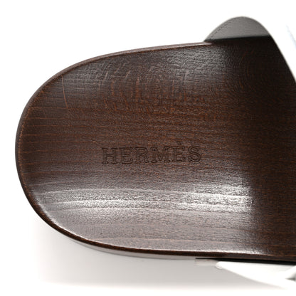 Hermes Calfskin Womens Kos Clog 35 White 7 of 10