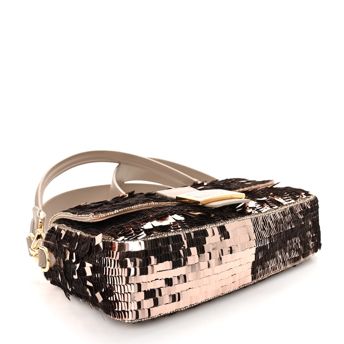 Sequin Paillettes Vitello Grace Sex and the City Baguette Tortora