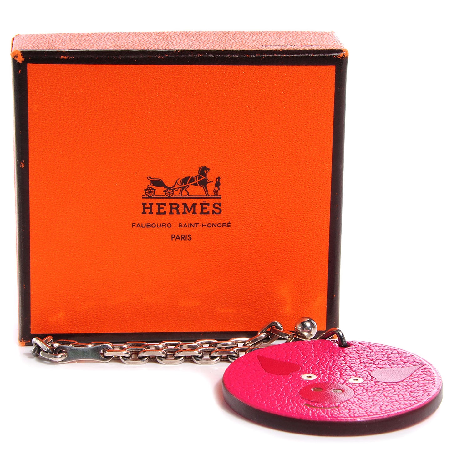 Chevre Mysore Pig Key Chain Pink Rose Shocking