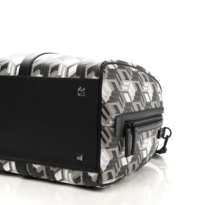 MCM Cubic Monogram Large Traveler Weekender Bag Black White 8 of 8