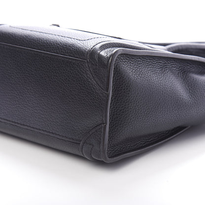 Celine Drummed Calfskin Nano Luggage Black 8 of 11