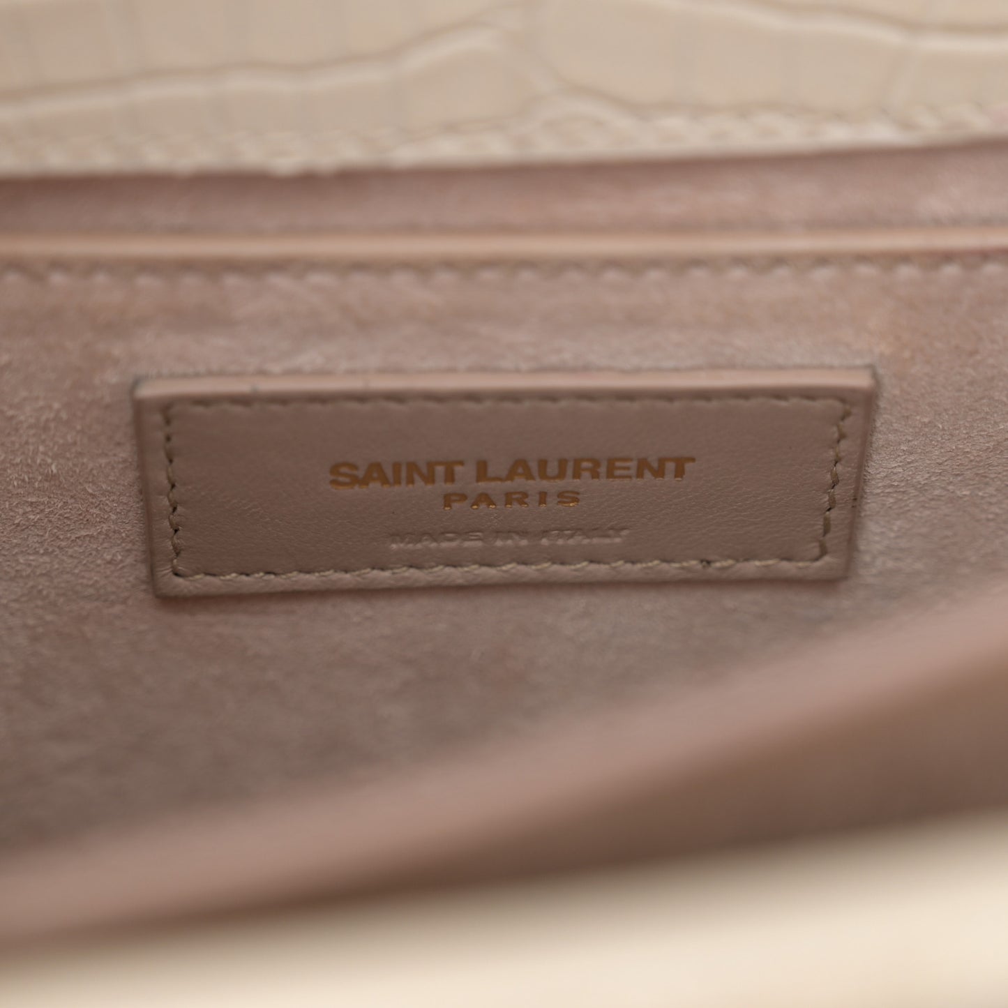 Calfskin Crocodile Embossed Medium Monogram Sunset Blanc Vintage