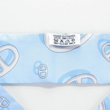 Hermes Silk Chaine d'Ancre Twilly Bleu Ciel Gris Clair 3 of 5