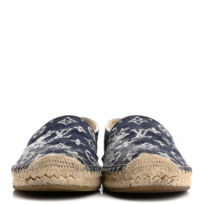 Louis Vuitton Monogram Denim Espadrille Flats 8.5 Blue 3 of 15