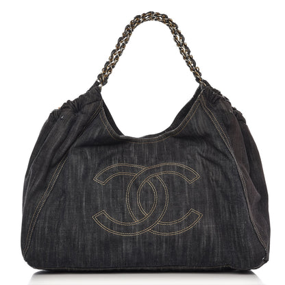 Chanel Denim XL Coco Cabas Tote Dark Blue 1 of 12
