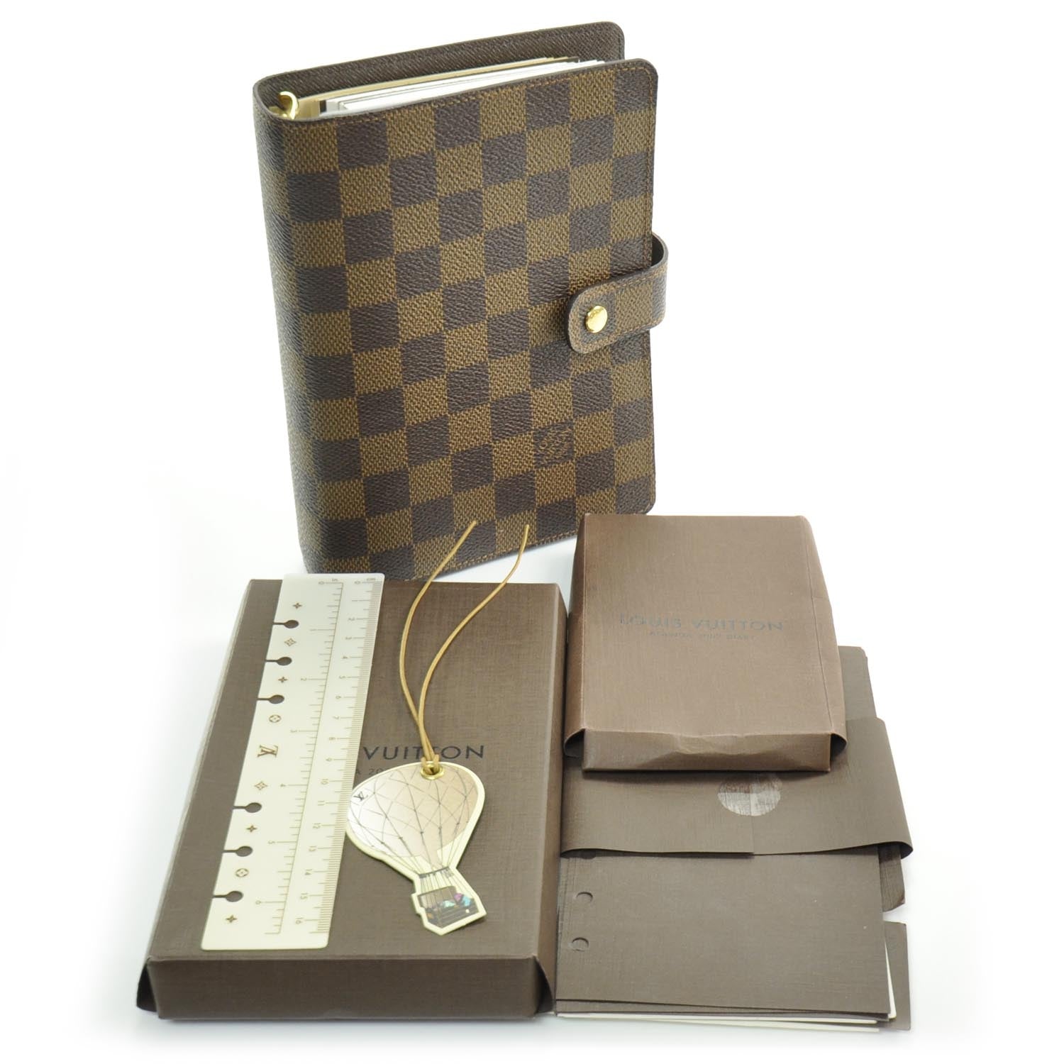 Louis Vuitton Damier Ebene Medium Ring Agenda Cover 4 of 8