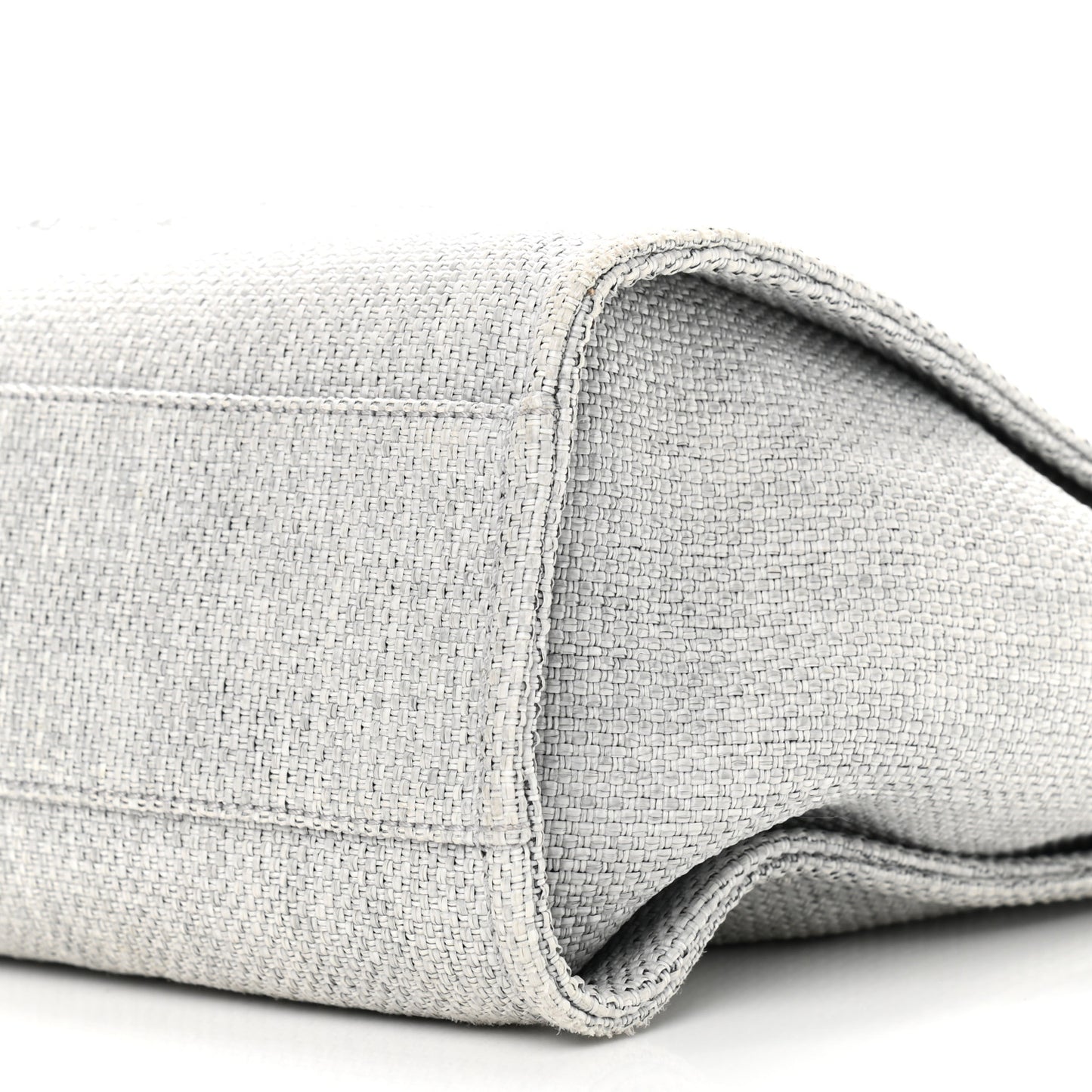 Woven Straw Raffia Small Deauville Tote Grey