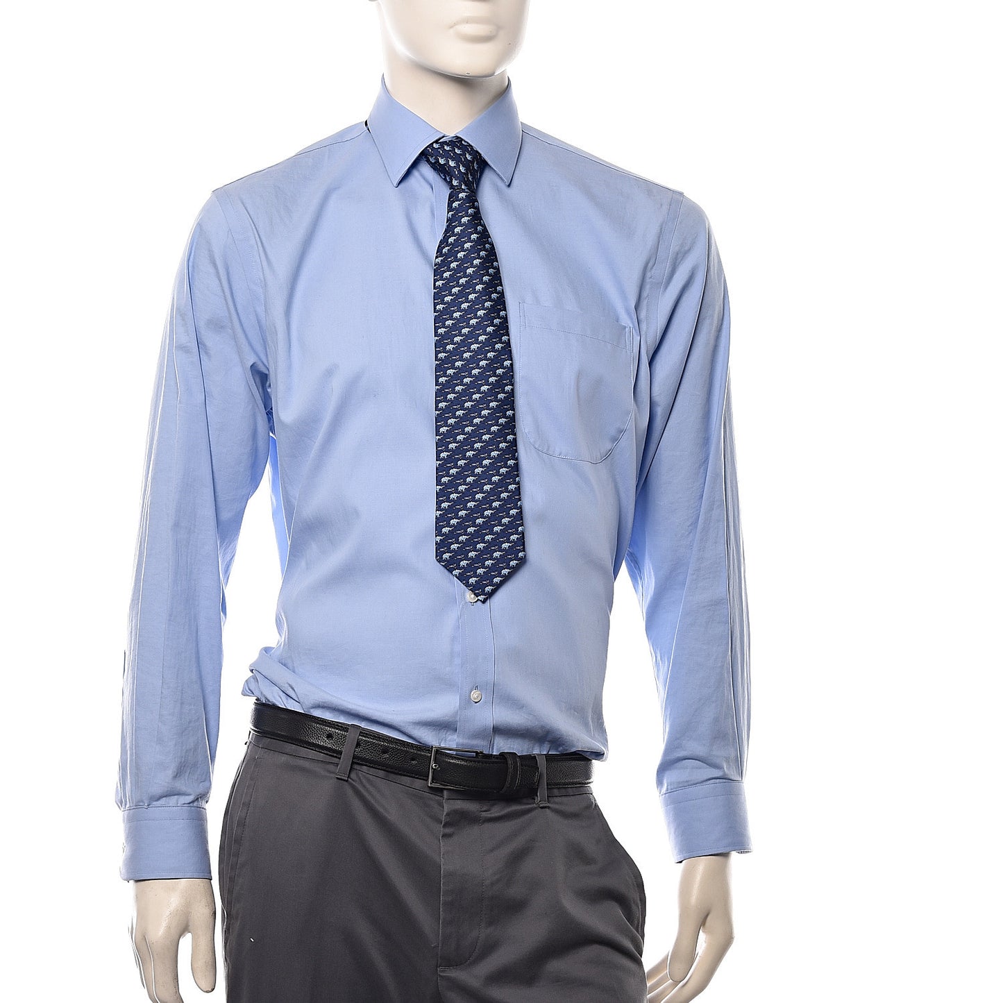 Silk Mens Sauve Qui Puet Cravate Neck Tie Bleu Marine Clair