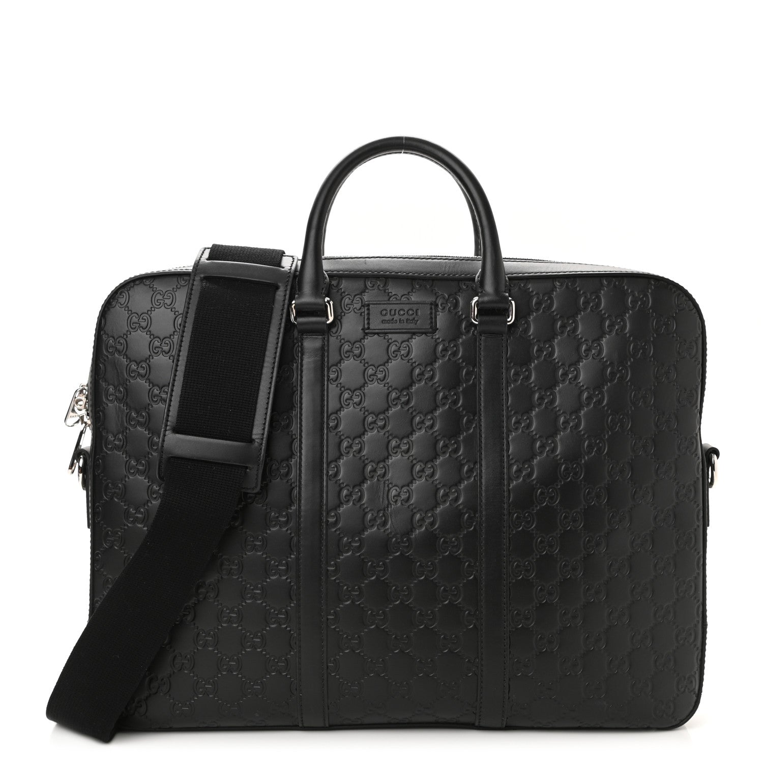 Gucci Guccissima Signature Briefcase Black 1 of 10