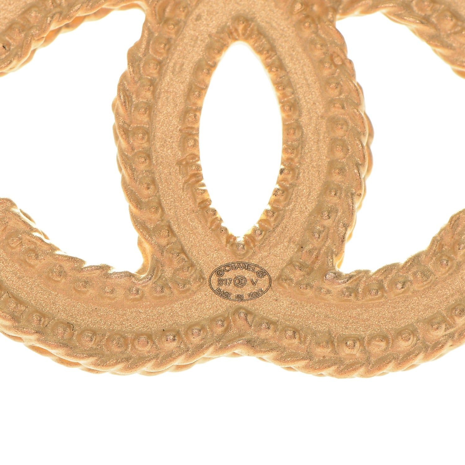 Chanel CC Drop Earrings Matte Gold 3 of 4