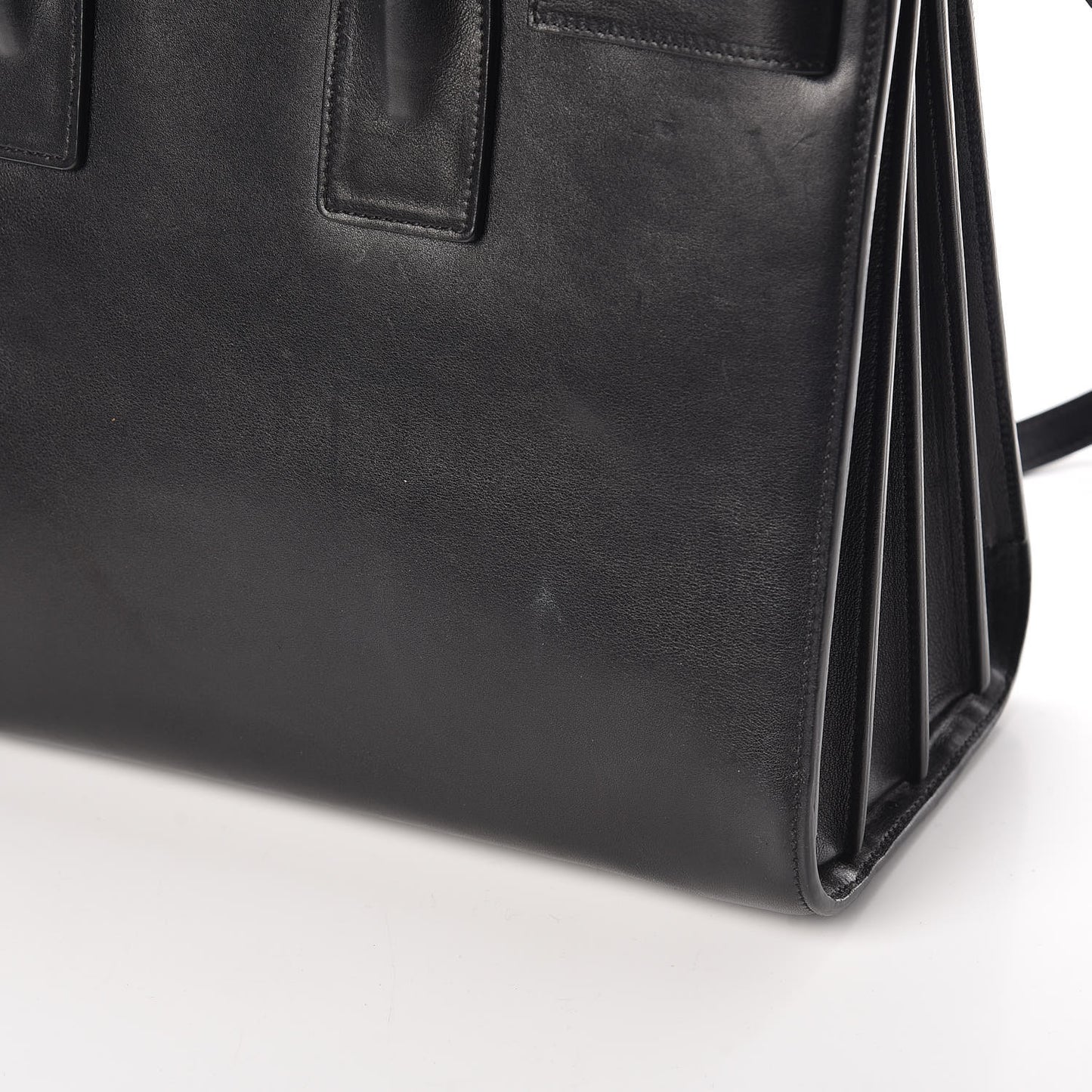 Calfskin Small Sac De Jour Black