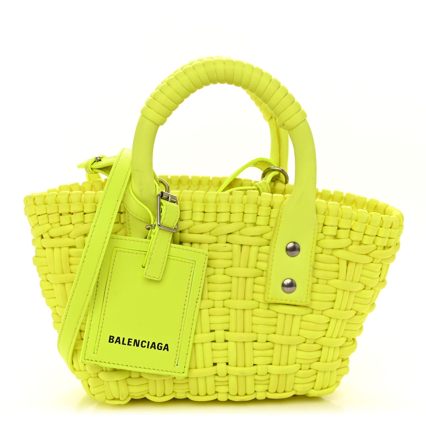 Faux Calfskin XXS Bistro Basket Fluo Yellow