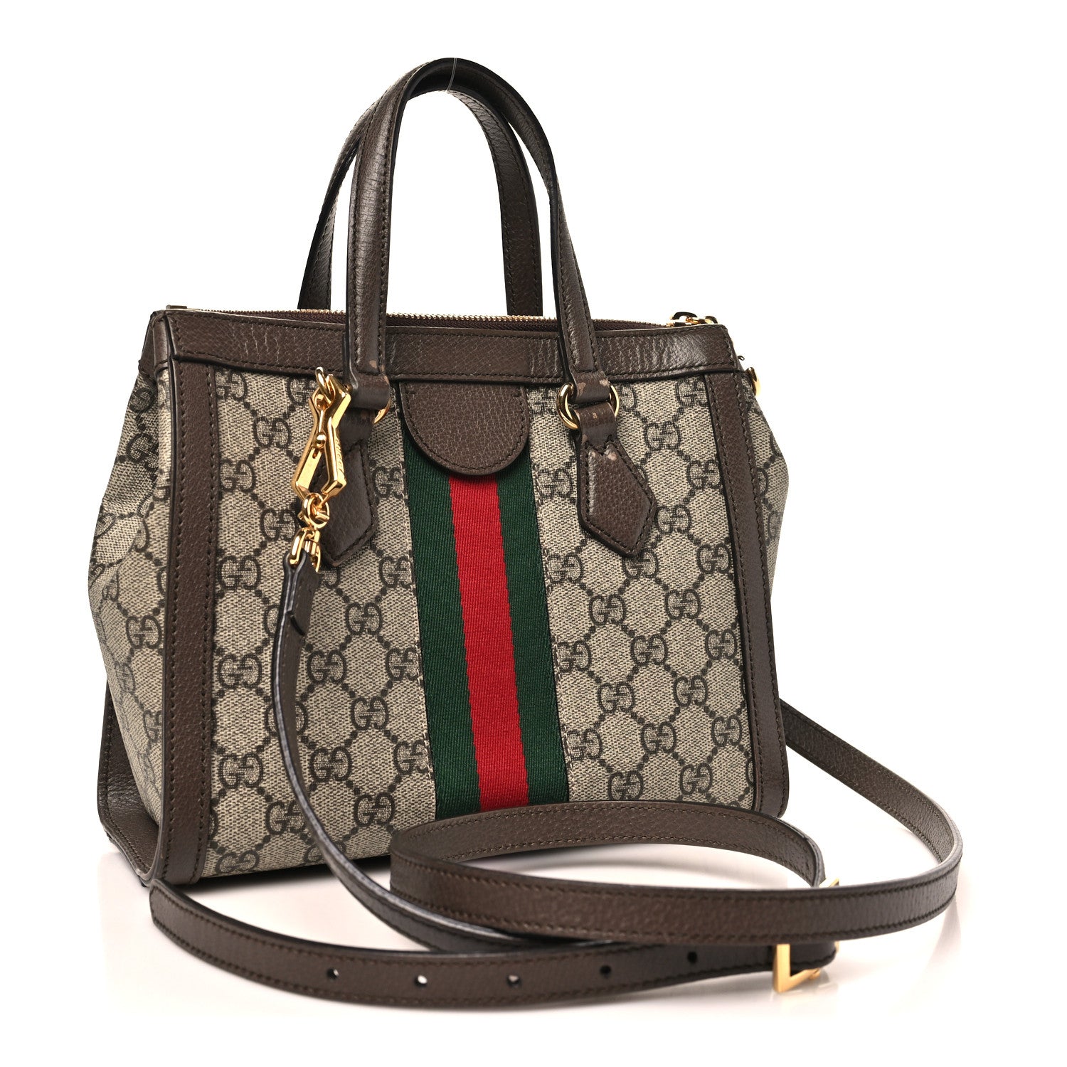 Gucci GG Supreme Monogram Small Ophidia Tote Bag Brown 3 of 13
