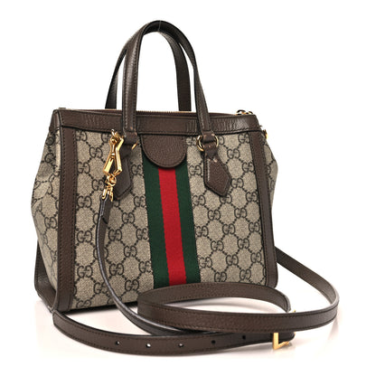Gucci GG Supreme Monogram Small Ophidia Tote Bag Brown 3 of 13
