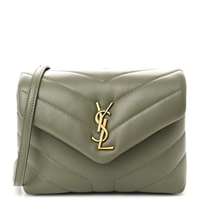 Saint Laurent Calfskin Y Quilted Monogram Toy Loulou Crossbody Bag Light Sage 1 of 12