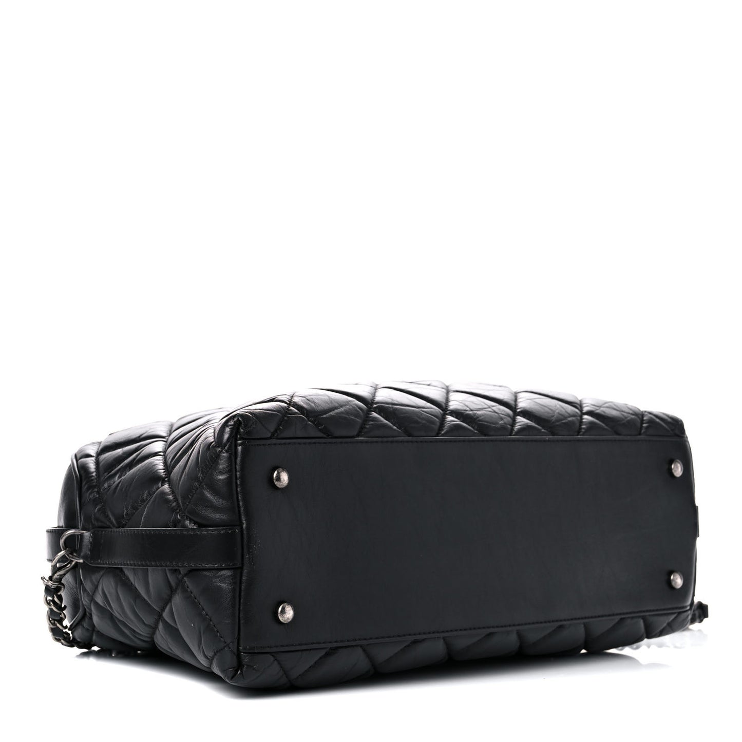 Aged Calfskin Small Bowling Bag Black