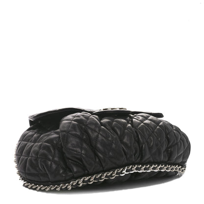 Chanel Washed Lambskin Quilted Large Chain Around Messenger Black 4 of 12
