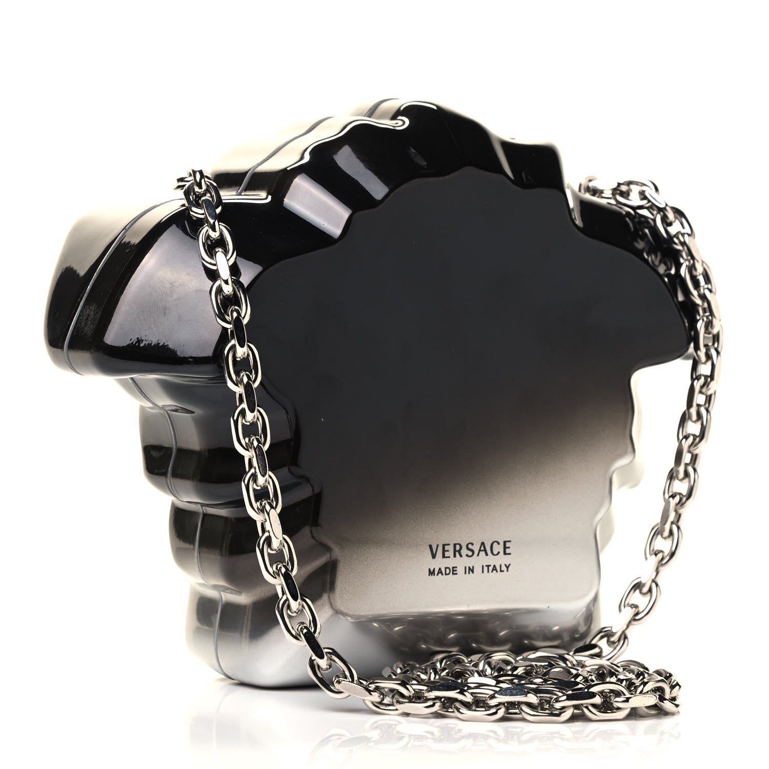 Versace Medusa Head Chain Clutch Black Silver 2 of 4