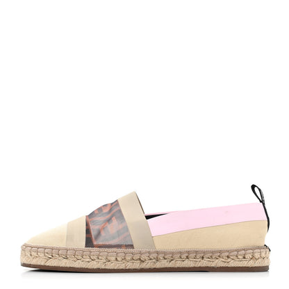 Fendi Canvas Mesh FF Colibri Espadrilles 39 Beige Tobacco Moro Lilac 1 of 8