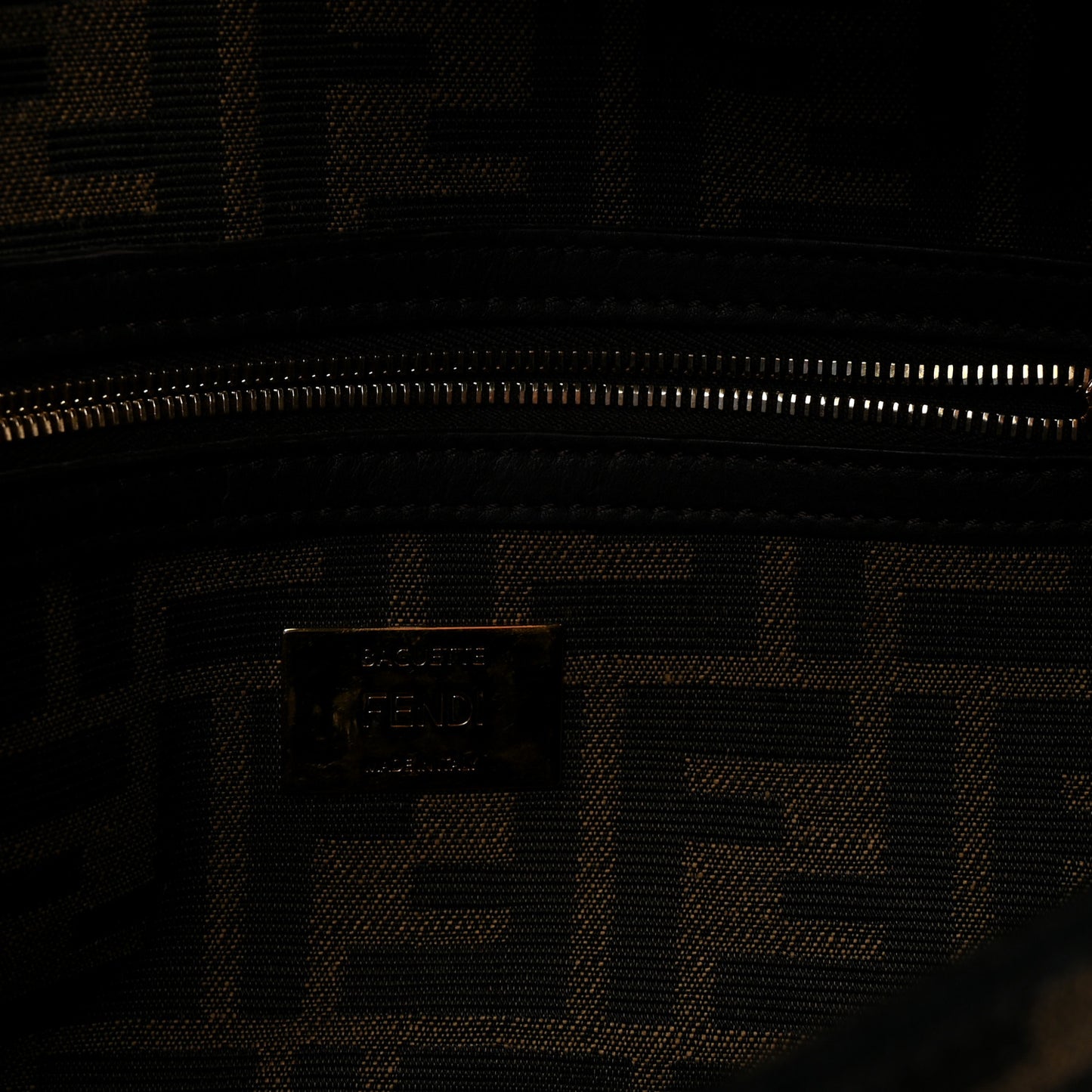 Fabric Jacquard FF 1974 Medium Baguette Tobacco Moro Black
