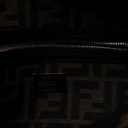 Fendi Fabric Jacquard FF 1974 Medium Baguette Tobacco Moro Black 6 of 9
