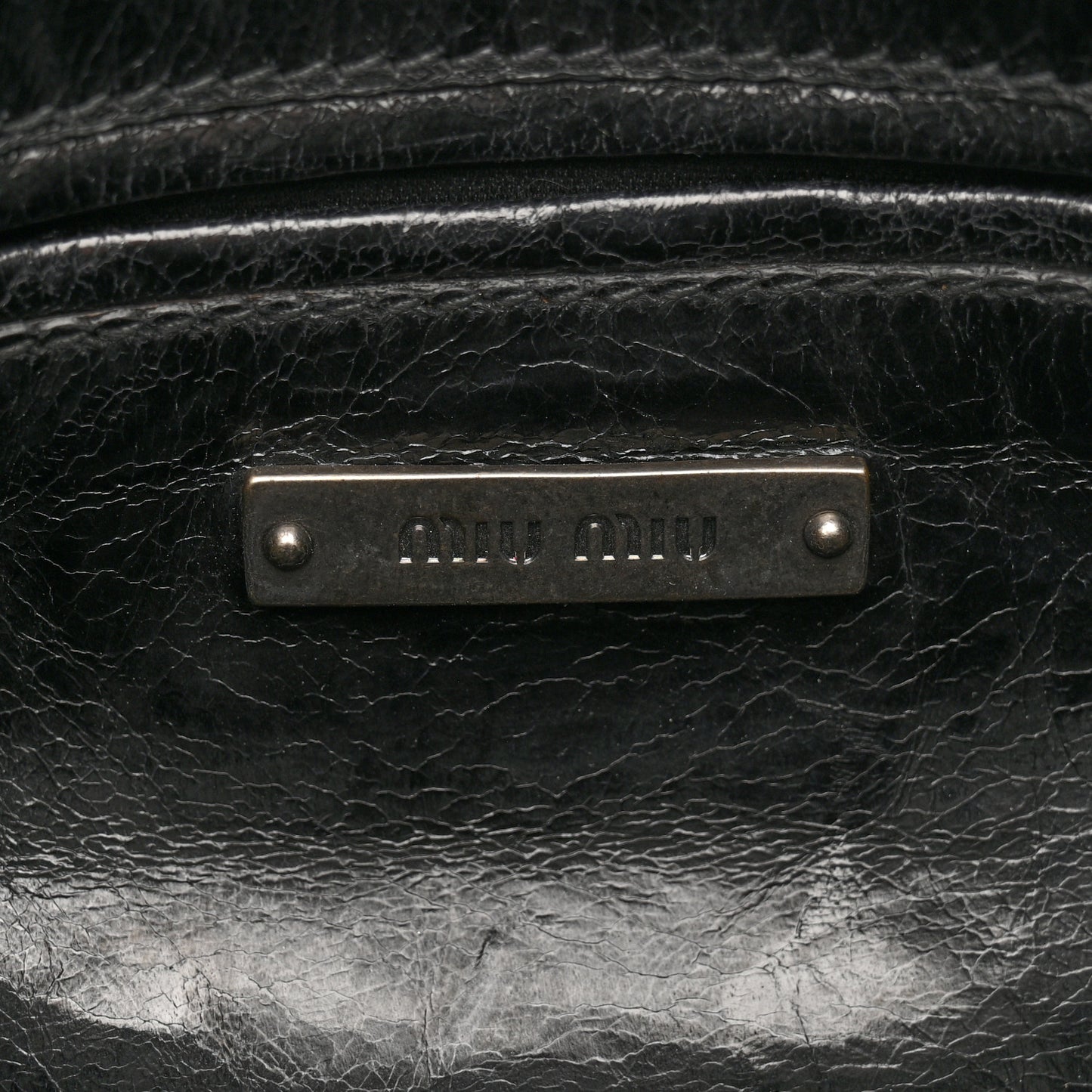 Vitello Shine Crystal Shoulder Bag Black