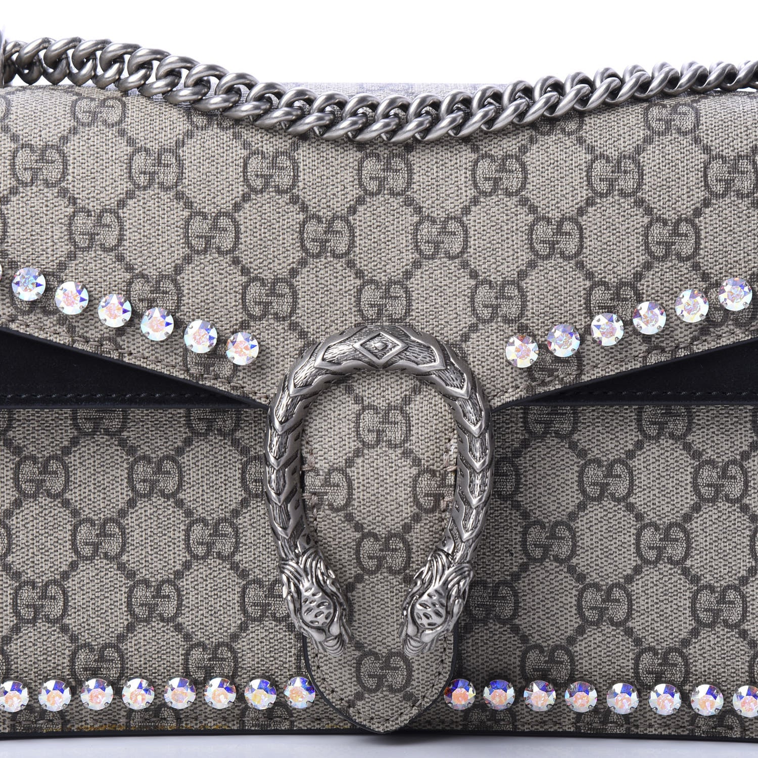 Gucci GG Supreme Monogram Crystal Small Dionysus Shoulder Bag Black 13 of 13
