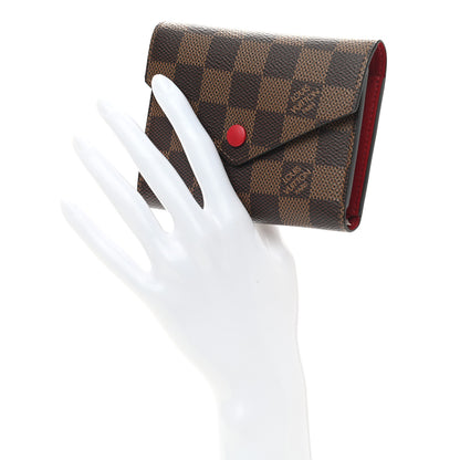 Louis Vuitton Damier Ebene Victorine Wallet Red 2 of 6