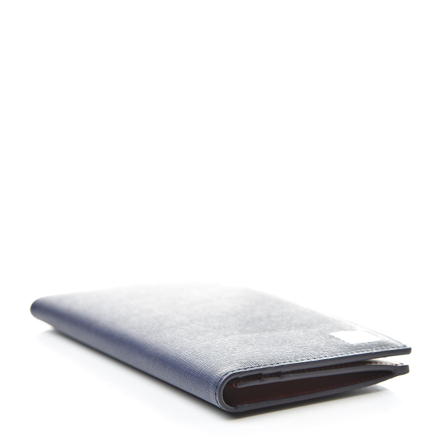 Calfskin Bifold Long Wallet Pistol Blue