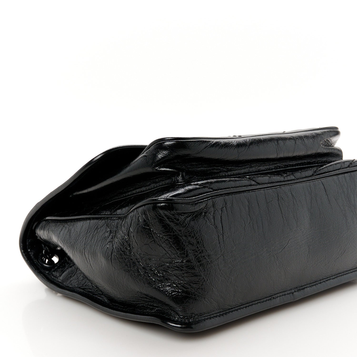 Saint Laurent Crinkled Calfskin Matelasse Monogram Medium Niki Chain Satchel Black 9 of 10