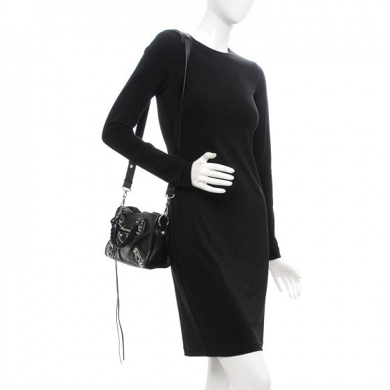 Balenciaga Chevre Silver Metallic Edge Hardware Mini City Black 2 of 10