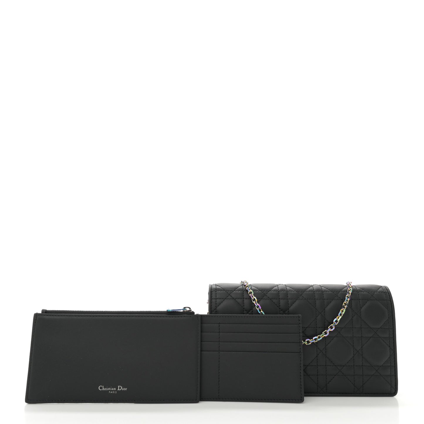 Lambskin Cannage Lady Dior Pouch Black