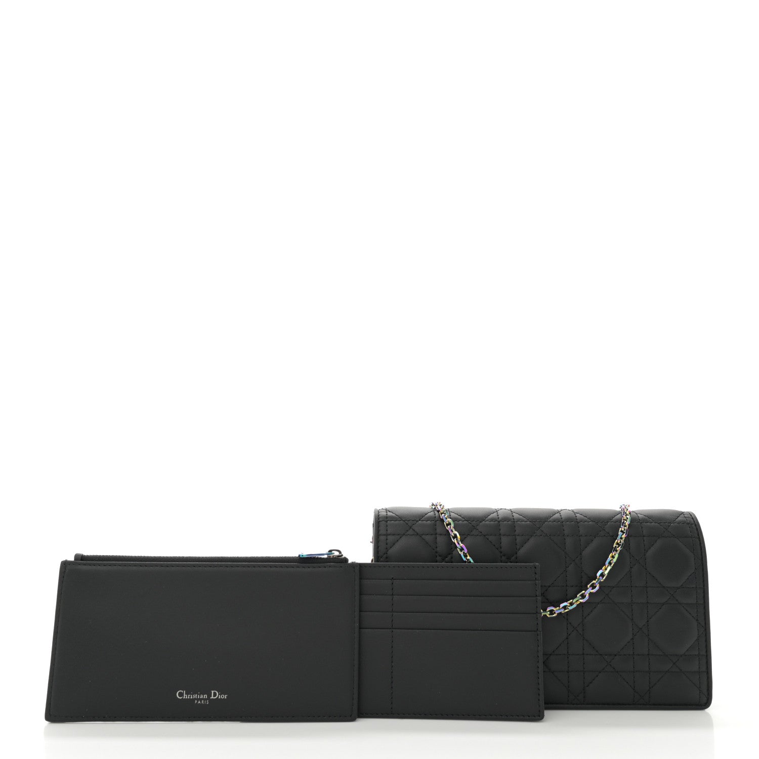 Christian Dior Lambskin Cannage Lady Dior Pouch Black 3 of 11