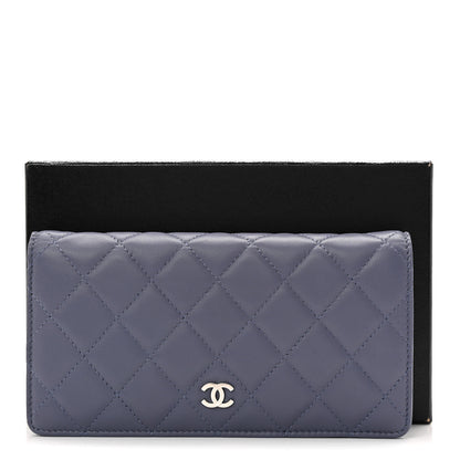 Chanel Lambskin Quilted Yen Wallet Blue 9 of 9