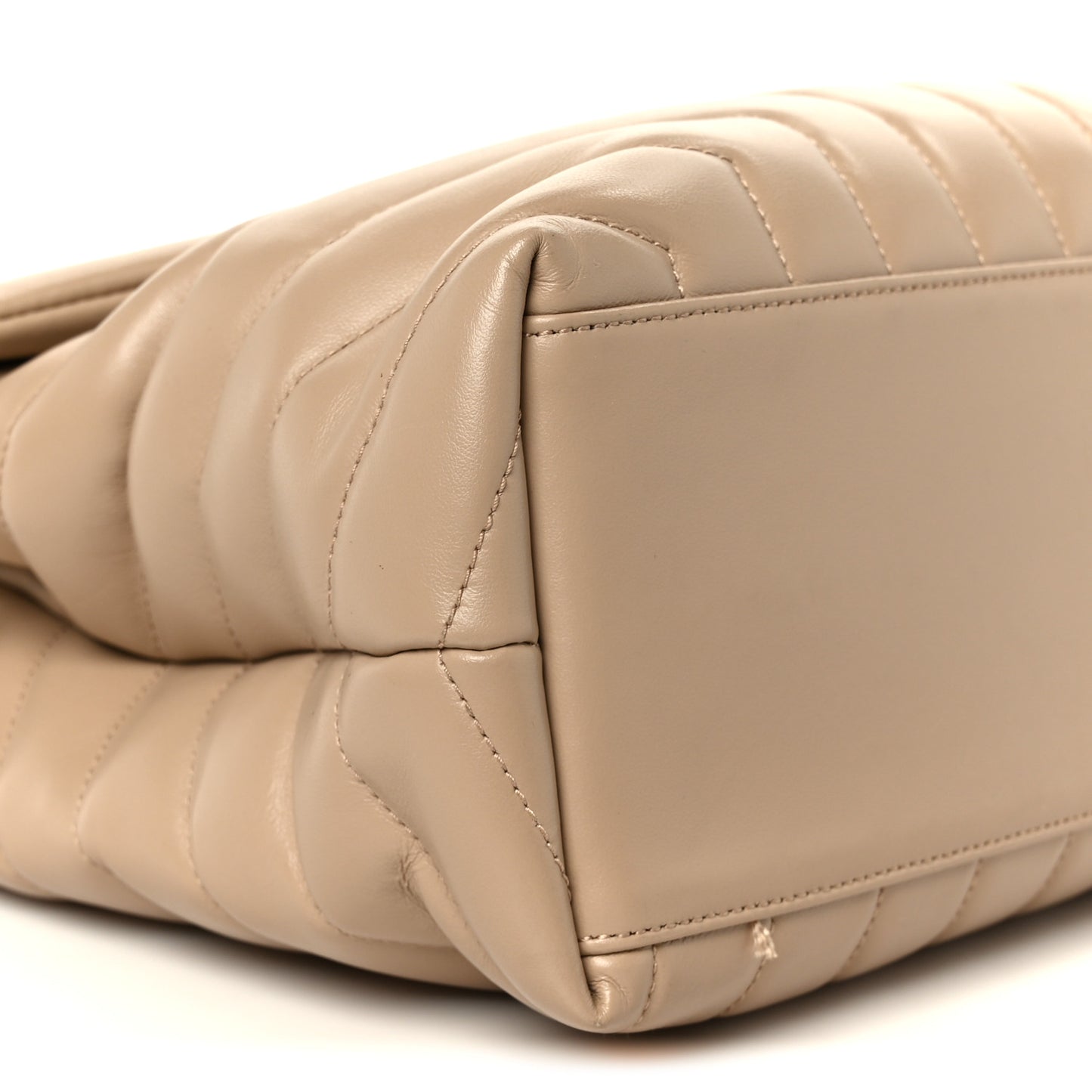 Calfskin Y Quilted Monogram Medium Loulou Chain Satchel Dark Beige