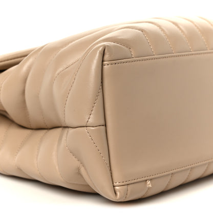 Saint Laurent Calfskin Y Quilted Monogram Medium Loulou Chain Satchel Dark Beige 10 of 11
