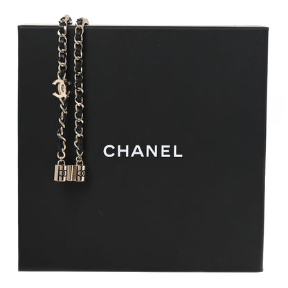 Chanel Metal Lambskin CC Airpods Necklace Gold Black 6 of 6