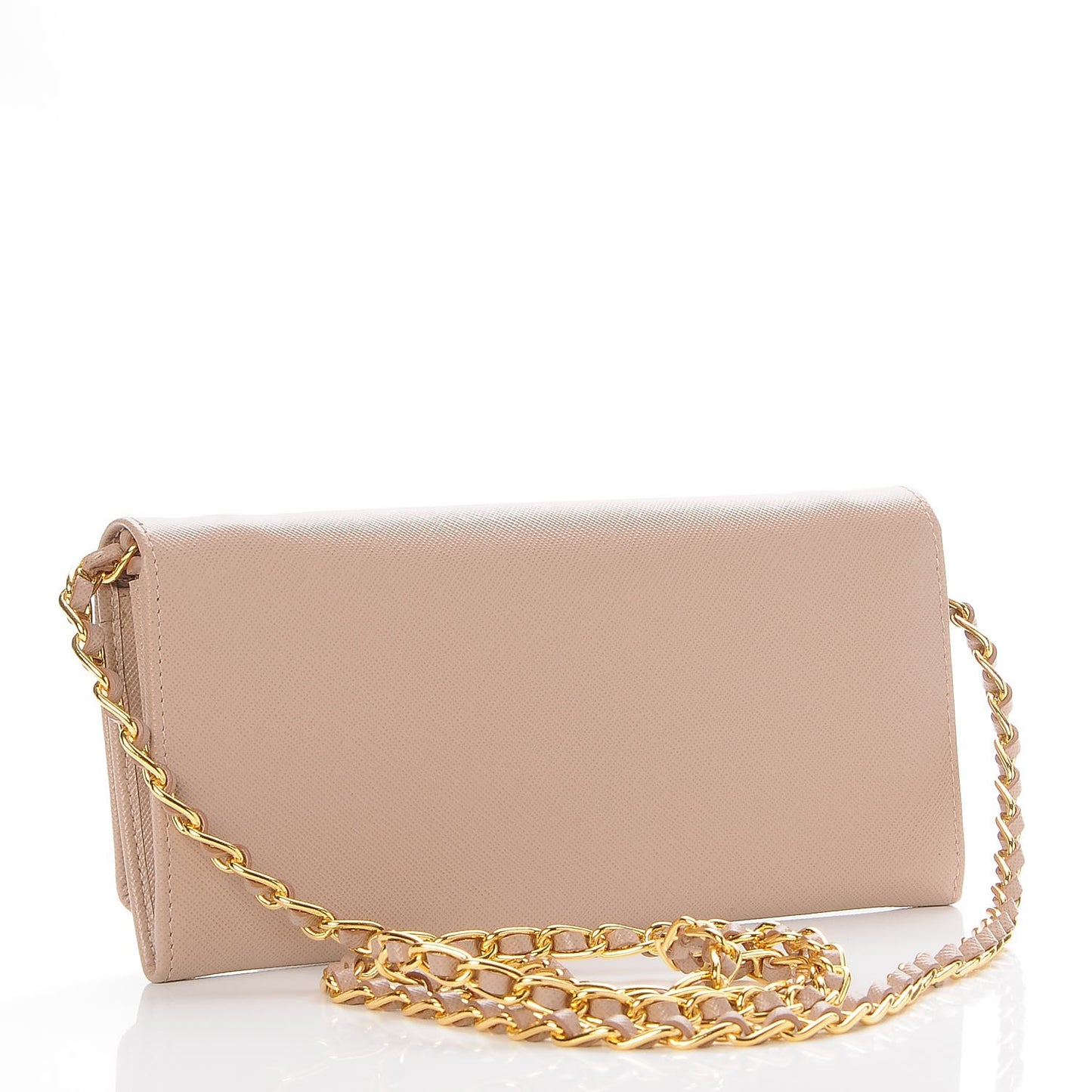 Saffiano Metal Oro Chain Wallet Cammeo
