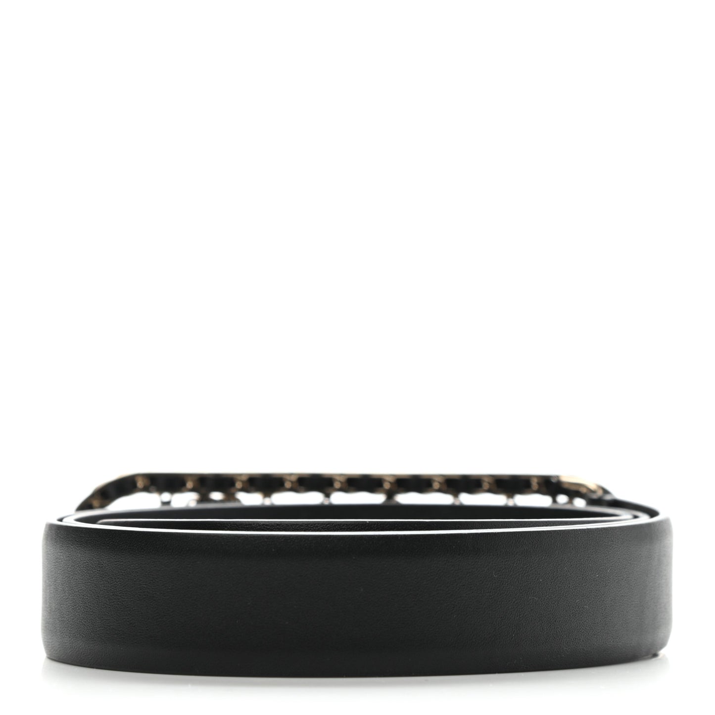 Calfskin CC Chain Vintage Allure Logo Belt 85 34 Black