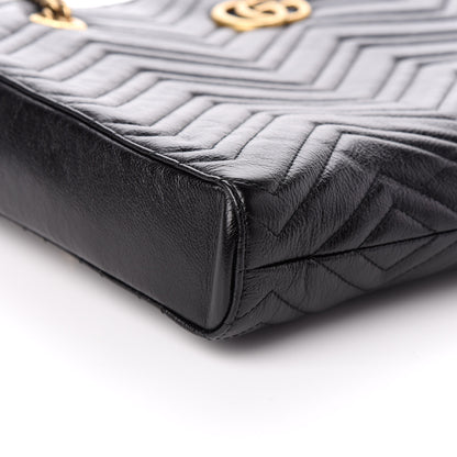 Gucci Vintage Calfskin Matelasse Medium GG Marmont Slim Tote Black 8 of 9