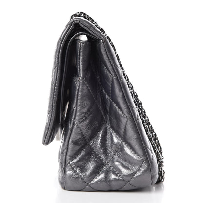 Chanel Metallic Aged Calfskin Quilted 2.55 Reissue 227 Flap Dark Silver 14 of 16