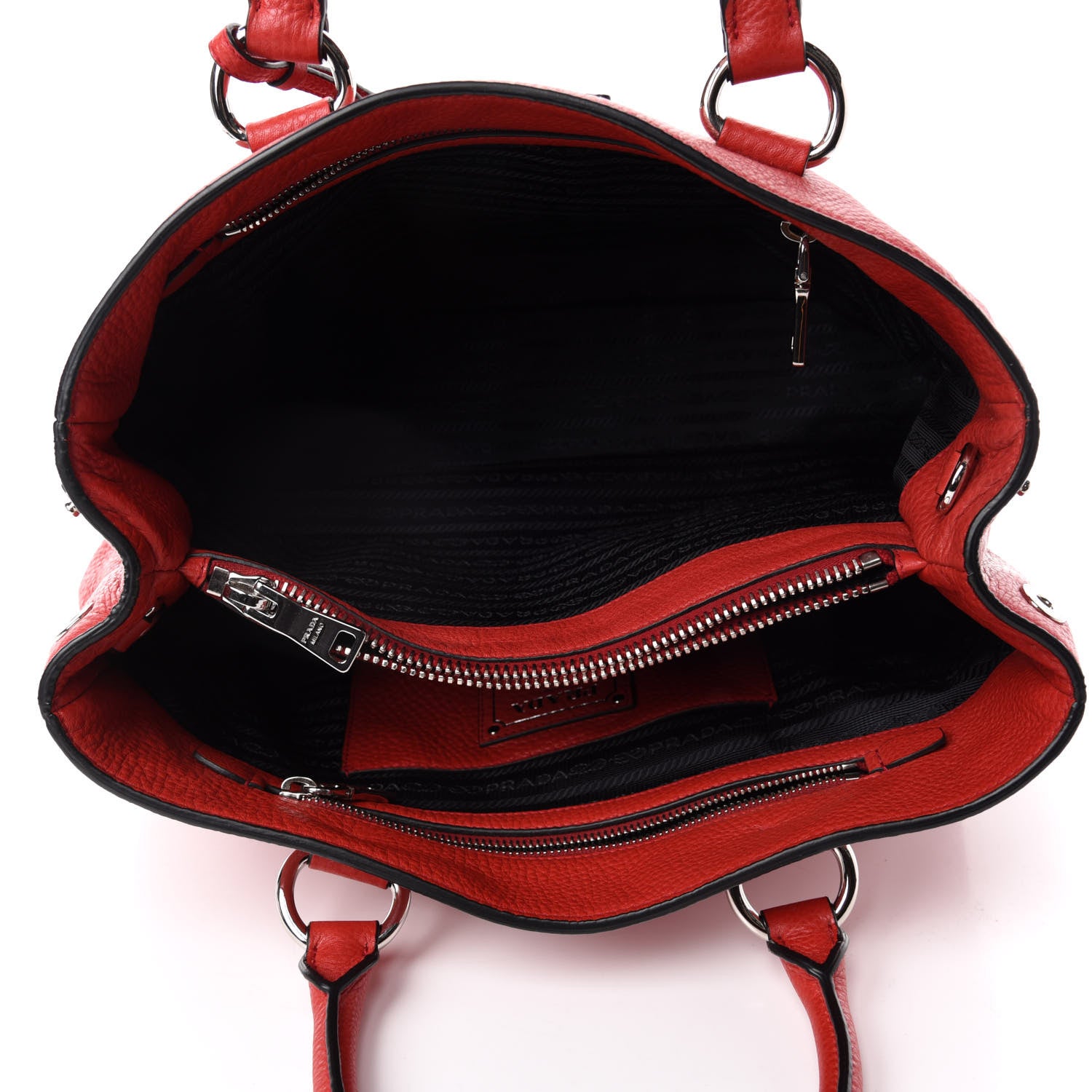Prada Vitello Daino Tote Rosso 5 of 10