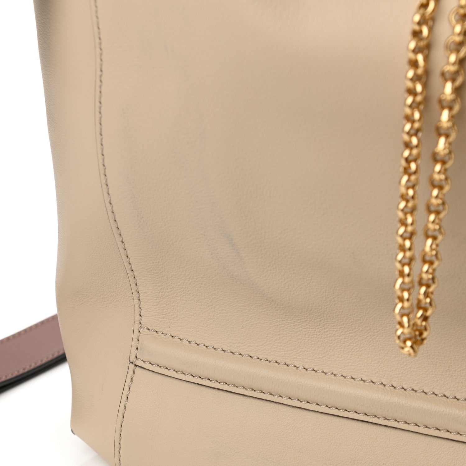 Fendi Vitello Grace King Karligraphy Chain Bucket Bag Nuvola Praline 12 of 13