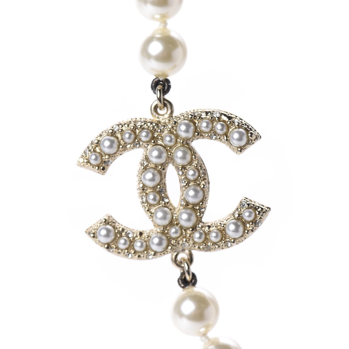 Graduated Pearl CC Short Necklace Gold