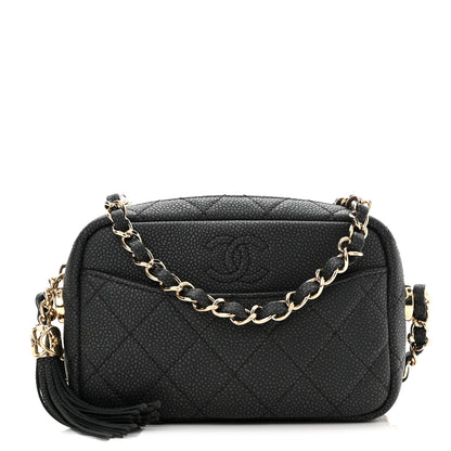 Chanel Iridescent Caviar Quilted Mini Coco Tassel Camera Case Black 1 of 10