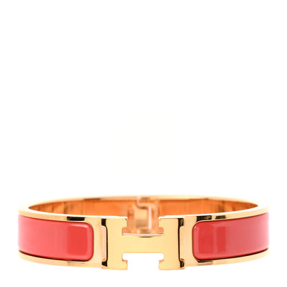 Hermes Enamel Narrow Clic Clac H Bracelet PM Rose Jaipur 1 of 5