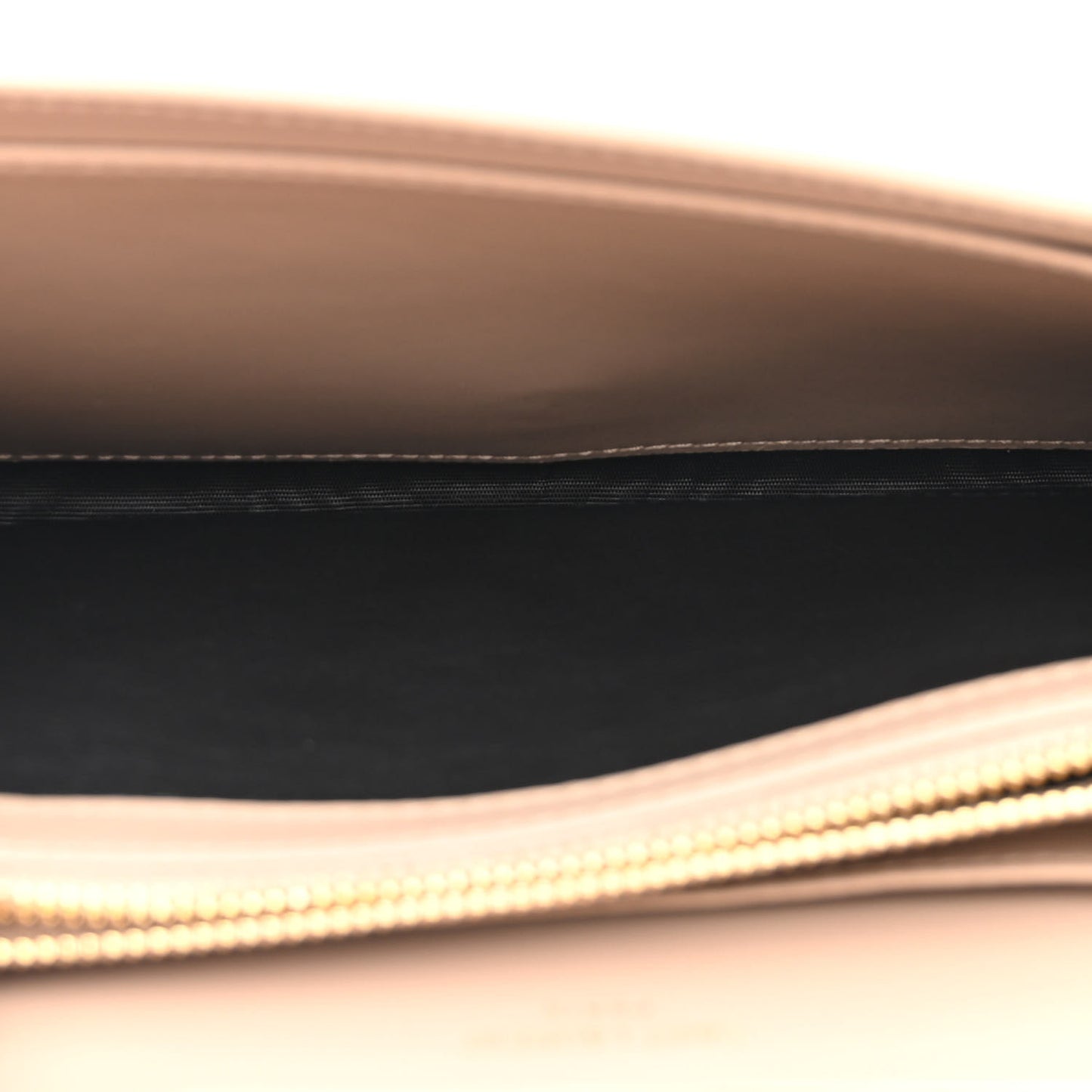 Glossy Calfskin Monogram Chain Wallet Dark Beige