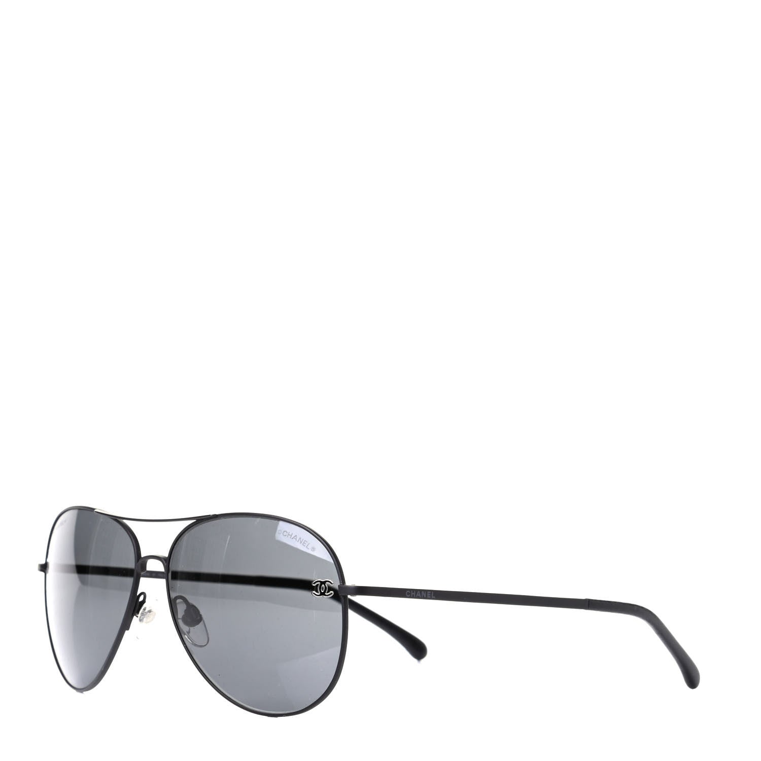 Chanel Metal Aviator CC Sunglasses 4189 T-Q Black 1 of 4