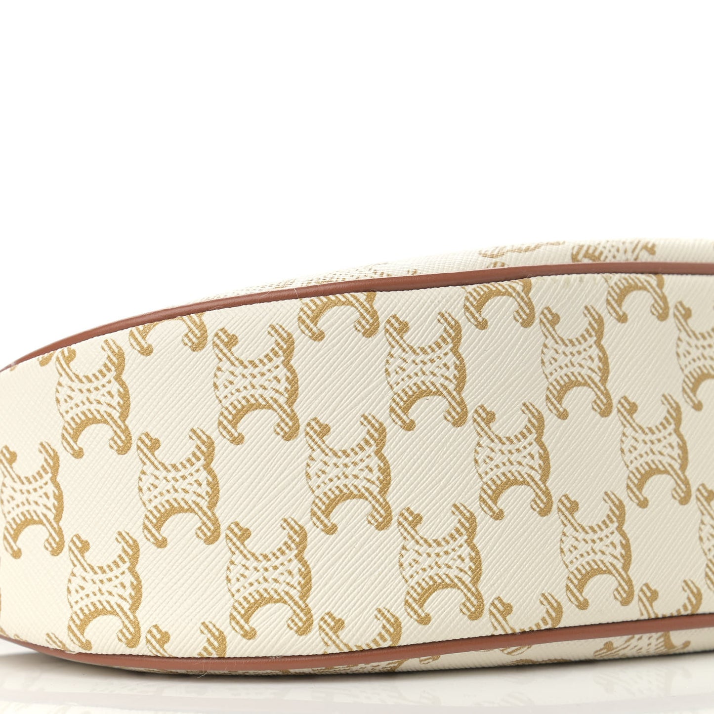 Canvas Calfskin Ava Triomphe Shoulder Bag White