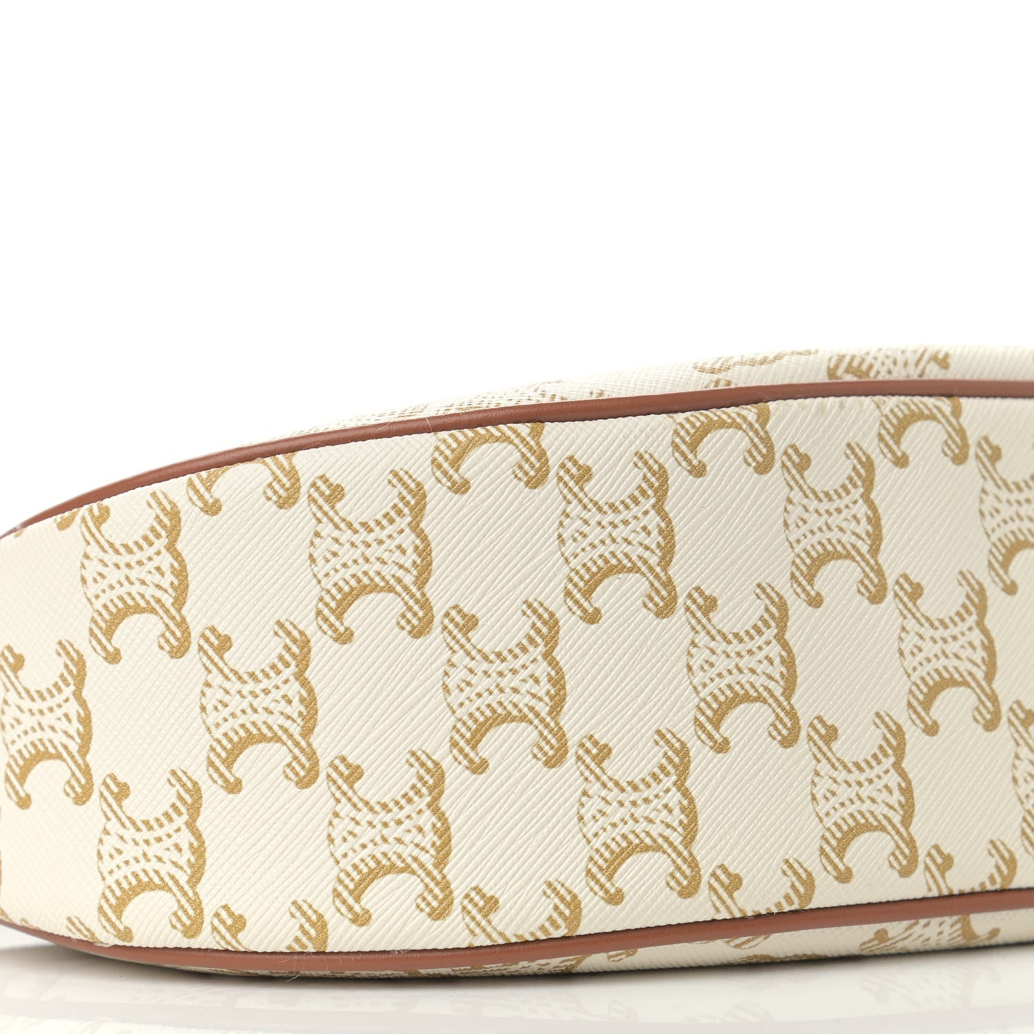 Celine Canvas Calfskin Ava Triomphe Shoulder Bag White 9 of 10